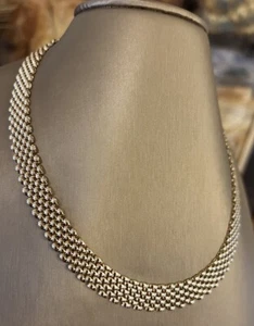 14K Yellow Gold 10.25mm Wide Panther Link Necklace 35.45 Grams 17” - Picture 1 of 8