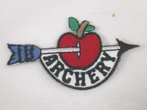 Archery Apple Arrow Embroidered Iron On Patch - Picture 1 of 1