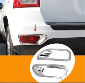For Jeep Compass 2011 2012-2016 ABS Chrome Rear Fog Light Lamp Cover Trim 2PCS - Bild 1 von 7