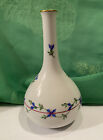 Vintage Herend Vase Porcelain Blue Flower Garland Bud Vase Hand Painted Hungary