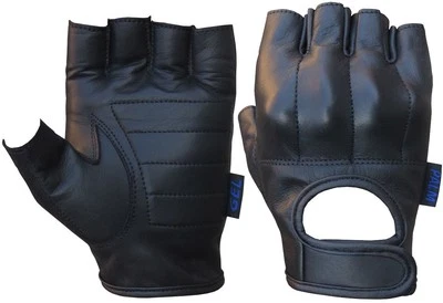 Men Fingerless Glove Leather Short Finger Glove Genuine Cow Leather glove - Image 1 of 2