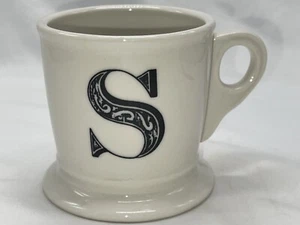Anthropologie Monogramm Anfangsbuchstabe "S" Rasiertasse Stil New Old Stock - Bild 1 von 8