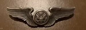 "Pin de alas de tripulación aérea plata esterlina del ejército de la Fuerza Aérea de EE. UU. de la Segunda Guerra Mundial 3""" - Imagen 1 de 2