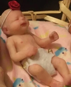 Mini Silicone Baby Girl Doll - Picture 1 of 4