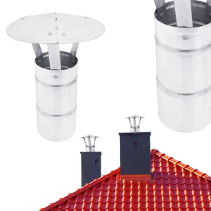 Kaminaufsatz Schornsteinverlängerung Regenhaube Edelstahl / Verzinkt 80-250mm - Bild 1 von 19