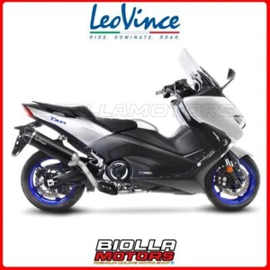 14043 EXHAUST FULL LEOVINCE YAMAHA TMAX ABS/DX/SX 2017- LV ONE EVO INOX DARK/CAR - Picture 1 of 5