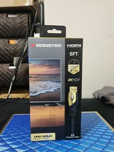 Monster HDMI Premium Cable High Speed 21.0 Gbps 4K HDR UHD Gold Plated 6Ft Cable - Picture 1 of 5