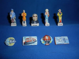 Jules Verne Erde zum Mond 80 Tage 9er Set Mini Porzellan Figuren FRANZÖSISCHES FEVES - Bild 1 von 11