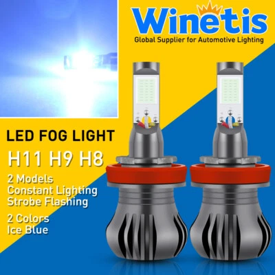 2X Lights H11 H8 H16 Fog Driving Lights Bulbs Switchback Strobe Ice Blue 8000K - Image 1 of 4