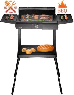 ZILAN 2in1 Elektrogrill Tischgrill Standgrill Barbeque Grill Elektrischer Grill