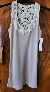 Debenhams Red Herring Ladies Ribbed Beige Lace Detail Sun Vest Size 8 BNWT - Picture 1 of 6