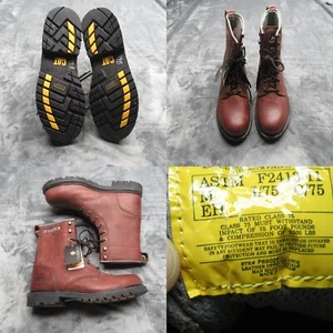 Caterpillar Work Boots Mens 13 Brown EH Remington Steel Toe Leather Safety NEW - Picture 1 of 16