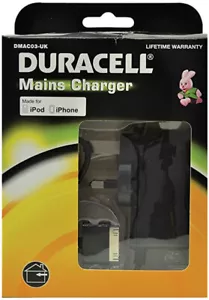 Duracell Mains Charger for iPhone 4 3 3GS iPod Classic Nano Touch Apple 30 Pin - Picture 1 of 2