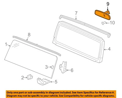 Used Front Center Interior Rear View Mirror fits: 2009 Dodge Charger manual dimm - Image 1 of 4