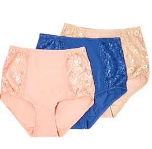 Breezies - Set of 3 Soft Support Lace Brief Panties - Bright - Picture 1 of 6