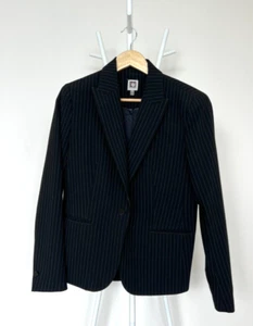 Anna Klein Women's Black Pinstripe Blazer - Picture 1 of 6
