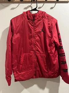 Michael Air Jordan Chicago Bulls Jacket Red Jumpman Boys Youth Large Varsity - Picture 1 of 3