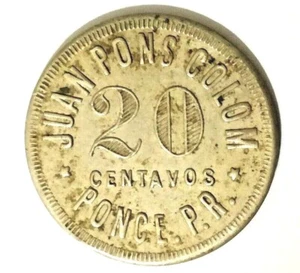 Ficha 20c HACIENDA DISCORDIA BERMESOS J Pons Colom PONCE Puerto Rico ALMUD token - Picture 1 of 3