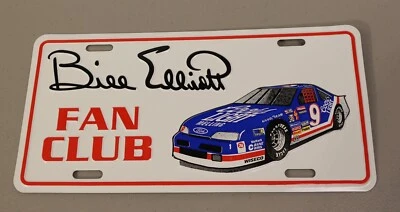 Vintage Bill Elliott #9 Blue Coors Light Fan Club Metal License Plate - Image 1 of 3