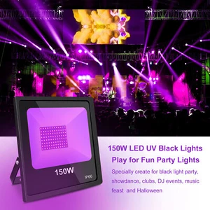 2X 150W UV LED Blacklight Stage Lighting Xmas Wedding Disco DJ Party Lights IP66 - Picture 1 of 12