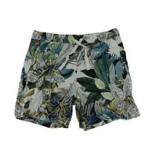 Pantaloncini Guess Tropical Stampa Floreale Coulisse Bianco Blu Verde Motivo Taglia L - Foto 1 di 9