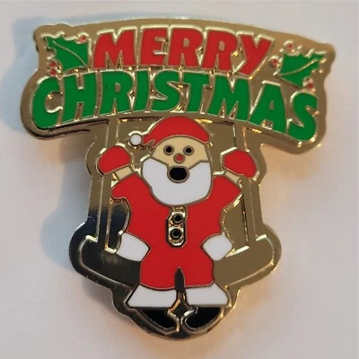 Merry Christmas Santa Swinging Hat / Lapel Clutch Pin - Image 1 of 4