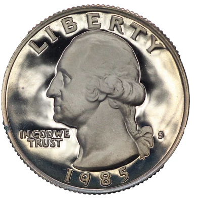 1985 S CLAD Proof Washington Quarter UNCIRCULATED ***** MIRROR CAMEO***** - Image 1 of 2