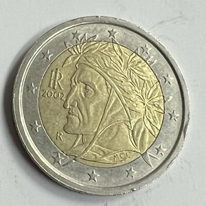 DANTE ALIGHIERI, 2002-2024  R ITALY 2 EUROS Bimetallic Coin, KM#217, Euro - Picture 1 of 2