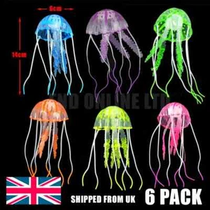 6er Pack Leuchteffekt Künstliche Aquarium Quallen Deko Unterwasserbecken - Bild 1 von 1