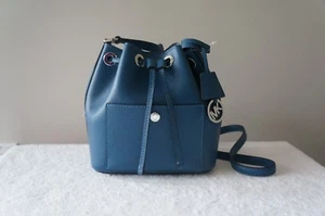 AUTH Michael Kors Purse Greenwich Saffiano Leather Small Bucket Crossbody Bag - Picture 1 of 6