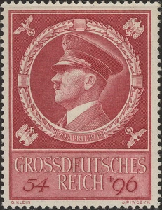 Stamp Germany Mi 887 Sc B271 WWII 3rd Reich War Adolf Birthday MNG - Picture 1 of 1