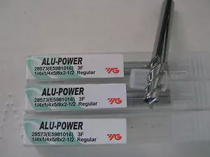 3 PIEZAS 1/4""x5/8"" LOCx2 1/2"" OAL YG-1 ALU-POWER 3 Flauta Terminal Carburo Mill ALU ""NUEVO"" - Imagen 1 de 2