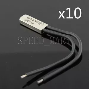 10 Pezzi KSD9700 Interruttore Temperatura Bimetallico Controllo Termostato 145°C N.C. 250V 5A - Foto 1 di 4