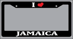 Black License Plate Frame "I Heart Jamaica" Auto Accessory 1492 - Picture 1 of 1
