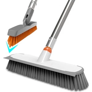 Heavy Duty Floor Scrub Brush and Grout Cleaner Set with Long Handle & Wide Fl... - Picture 1 of 8
