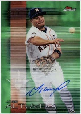Jose Altuve 2016 Topps Finest Auto Green Refractor #’d /99 #FA-JAL Auto Astros - Image 1 of 2