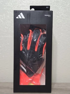 Adidas Predator PRO Fingersave Goalkeeper Gloves Black/solar Red IQ4018 Size 8.5 - Picture 1 of 5