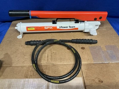 NOS SPX Power Team P55 / Model B 10,000 PSI Hydraulic Hand Pump w/ Hose NEW - Image 1 of 4
