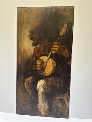 CHARLES BRAGG OIL PAINTING MUSICIAN BANJO SINGER AMERICAN LISTED FAMOUS PORTRAIT - Image 1 of 4