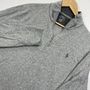 Ralph Lauren Shirt Men’s L Cotton Quarter Zip Pullover Knit Gray - Picture 1 of 12