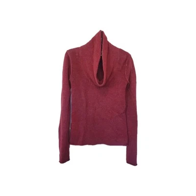 Suéter Converse One Star para mujer cuello capucha mediano manga larga rojo granate Foto 1 de 4