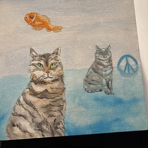 Original James Johnsen Acryl auf Karton Gemälde 10" x 10" 2011 - Bild 1 von 16