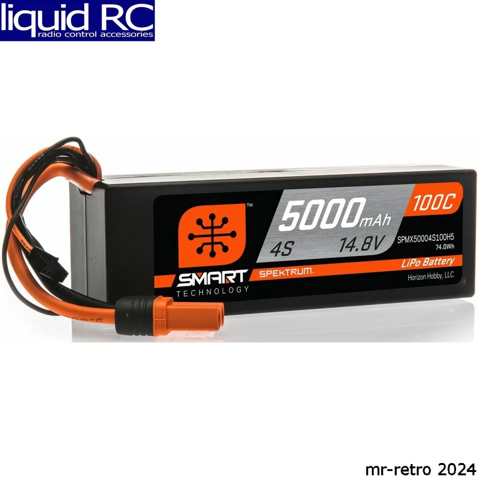 Spektrum X50004S100H5 14.8v 5000mah 4s 100c Smart Hardcase LiPo Battery: Ic5 - Image 1 of 1