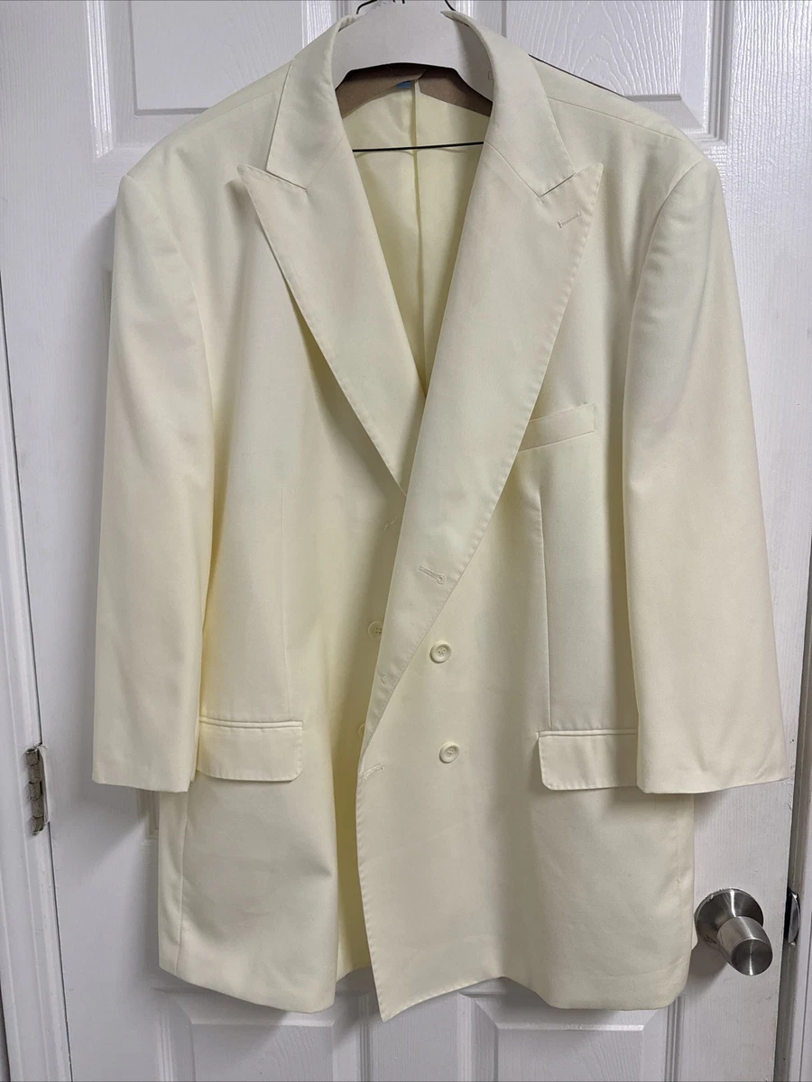 最新 Classic Doublebreasted Jacket WHITE All white linen double-breasted Jacket with elbow patches