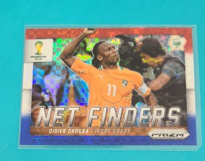 2014 Prizm WC - Net Finders Red/White/Blue Plaid #8 Didier Drogba SOCCER Card Y9 - Image 1 of 2