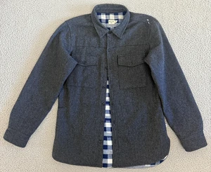 Bridge & Burn Jacket Mens Small Gray Wool Blend Flannel Lined Shacket Overshirt - Picture 1 of 10