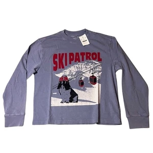 Crewcuts Boys Ski Patrol Long Sleeve Graphic Tee Blue L 10–11 Winter Dog - Picture 1 of 4