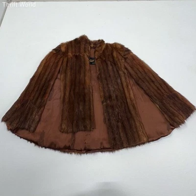 Vintage Kulabaugh Furs Womens Brown Real Mink Fur Stole Cape Shawl One Size - Image 1 of 4