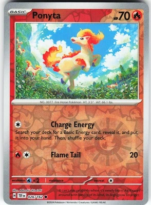 Ponyta 026/162 Pokemon SV05: Temporal Forces Reverse Holo Common NM - Image 1 of 2