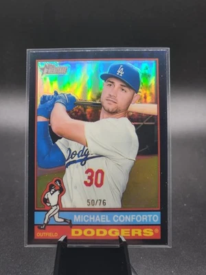 Topps Heritage 2025 - Michael Conforto (#297) refractor cromado negro/76 Foto 1 de 2